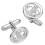 Cufflinks Sterling Silver Oval Framed Thistle in Pierced Open Design 1