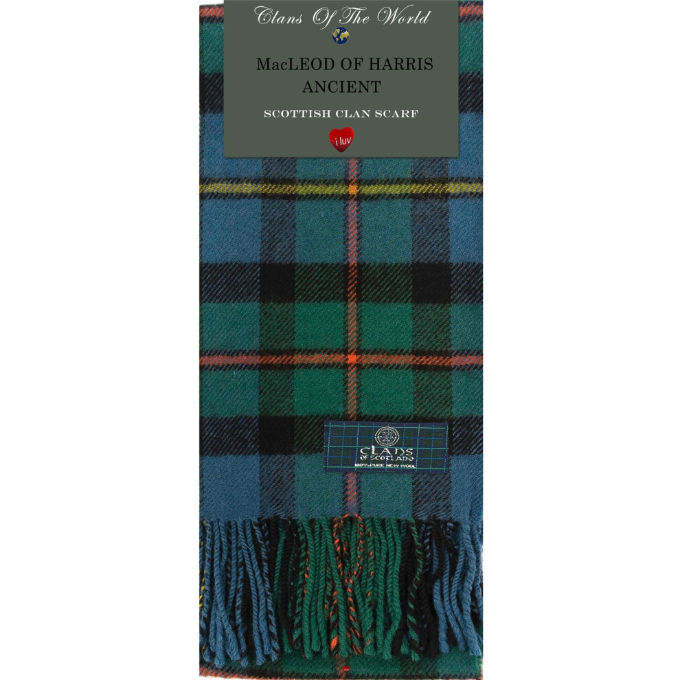 I Luv Ltd Macleod Of Harris Ancient Tartan Clan Scarf 100% Soft Lambswool