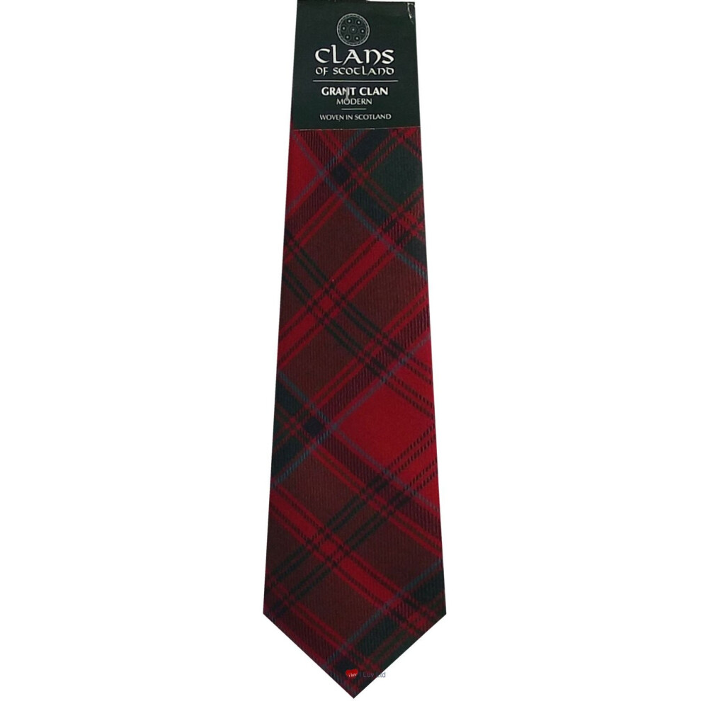 I Luv Ltd Grant Clan Tartan Tie Brown