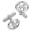 Cufflinks Sterling Silver Round Framed Scottish Thistle Pierced Open 1