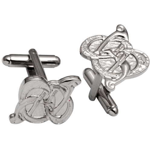 Cufflinks Plated Bright Palladium Featuring Celtic Swirl Design