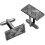 Cufflinks Plated Silver Finish Rectangular Shape Basketweave Design 1