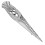 Pin Sterling Silver Styled Damascus Bladed Dirk Thistle Decorated 90mm 1