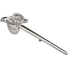 Kilt Pin Plated Bright Palladium Celtic Swirl Design 105mm