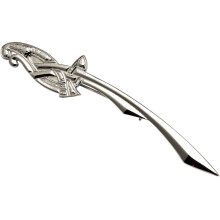 Kilt Pin Plated Bright Palladium Celtic Interlace Design 100mm