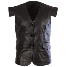 (S) Leather Waistcoat Sheep Black
