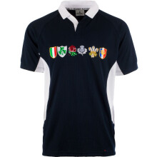 (M) Six Nations Logo Rugby Shirt Scotland Navy