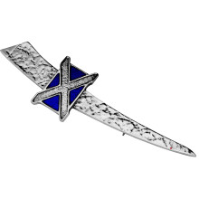 Kilt Pin Plated Palladium Textured St Andrew Cross 95mm