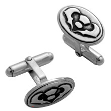 Cufflinks Sterling Silver Elliptical Contemporary Thistle Design