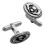 Cufflinks Sterling Silver Elliptical Contemporary Thistle Design 1