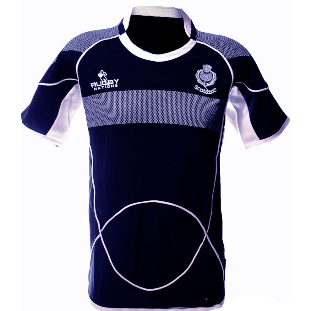 (7-8 Years) Kids Scotland Rugby Shirt Crew Neck Half Sleeve