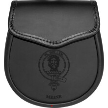 Meine Leather Day Sporran Scottish Clan Crest