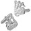 Cufflinks in Sterling Silver with Scottish Bagpipes in Open Design 1