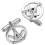 Cufflinks Sterling Silver Masonic Square & Compass Pierced Open Design 1