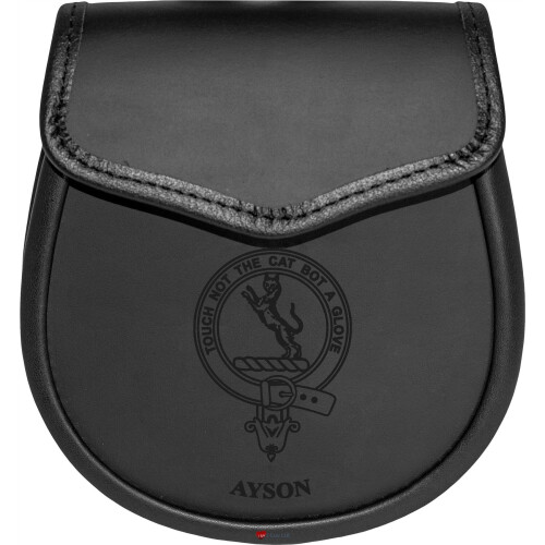 Ayson Leather Day Sporran Scottish Clan Crest