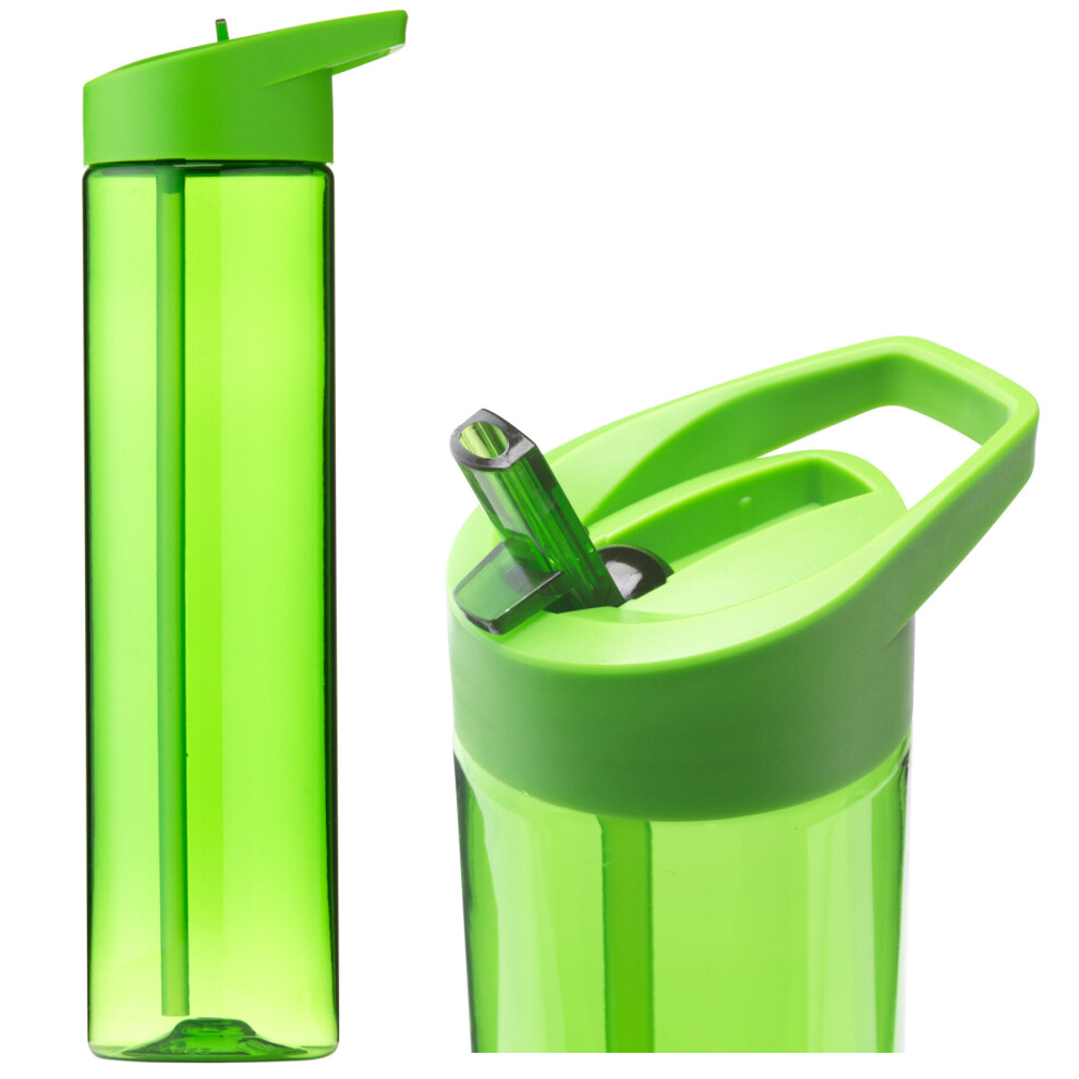 (Green) Flip Straw Water Bottle Slim TRITAN 600ml BPA FREE