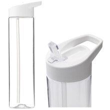 (White) Flip Straw Water Bottle Slim TRITAN 600ml BPA FREE