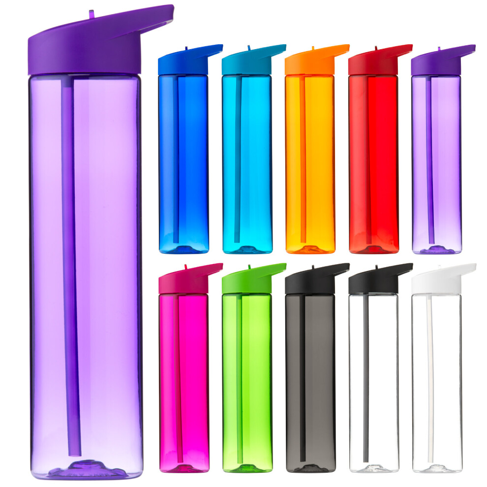 Flip Straw Water Bottle Slim TRITAN 600ml BPA FREE