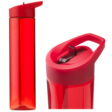 (Red) Flip Straw Water Bottle Slim TRITAN 600ml BPA FREE