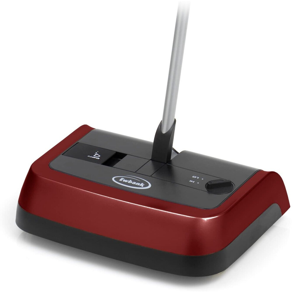 Ewbank Evo3 Manual Floor and Carpet Sweeper, Lightweight Multi Surface Cleaner with High Level Pickup both Forwards and Backwards - Red