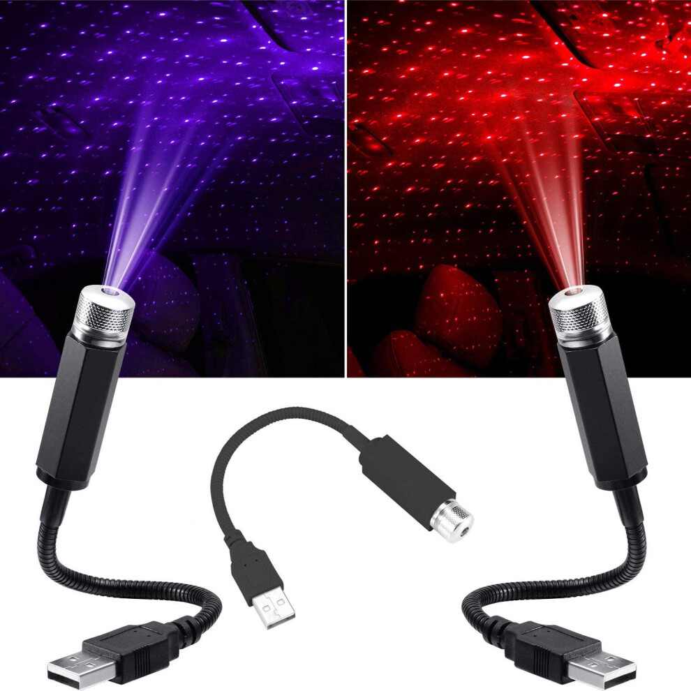 Ranpo ( & ) Universal Usb Led Star Projector Neon Atmosphere Ambient Lamp Car Roof Interior Laser Blue/Purple/Light