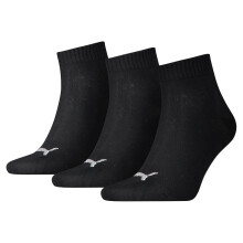 Puma Quarter Training Socks (3 Pairs) Black UK Size 12-14