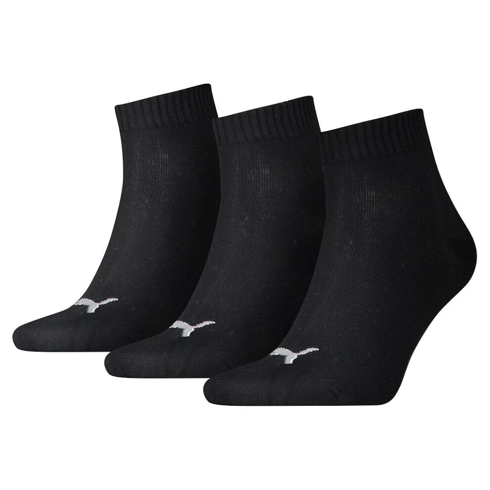 Puma Quarter Training Socks (3 Pairs) Black UK Size 12-14