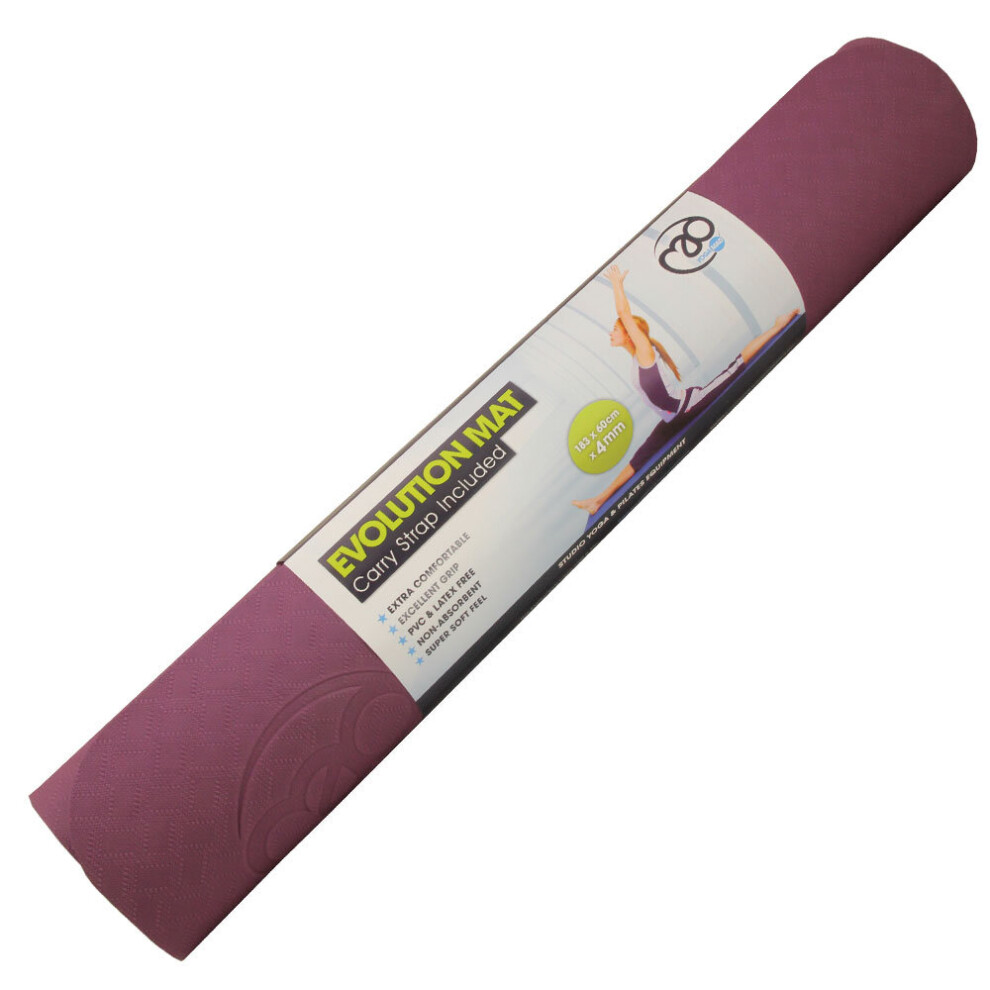 Yoga Mad Evolution Yoga Mat 4mm Aubergine/Grey