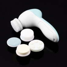(blue) 5 in 1 Face Cleansing Brush Silicone Facial Brush Deep Cleaning Pore Cleaner Face Massage Skin Care Waterproof Facial Brush