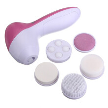 (pink) 5 in 1 Face Cleansing Brush Silicone Facial Brush Deep Cleaning Pore Cleaner Face Massage Skin Care Waterproof Facial Brush