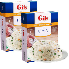 (Pack of 2) GITS Upma 500g  ,No Added Preservative ,Tasty and Healthy ,Authentic Taste, 3 Minute Breakfast ,Instant Upma Mix