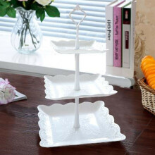 (Square ) 3 Tier Cake Stand Wedding Party Plates