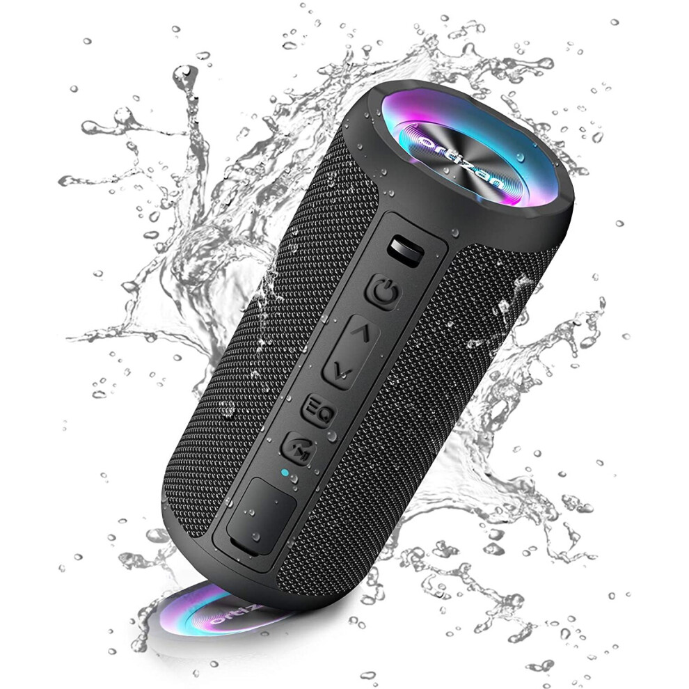 Ortizan Bluetooth Speaker, Portable Wireless Bluetooth Speakers With Led Light, Louder Volume & Enhanced Bass, IPX7 Waterproof, 30H Playtime