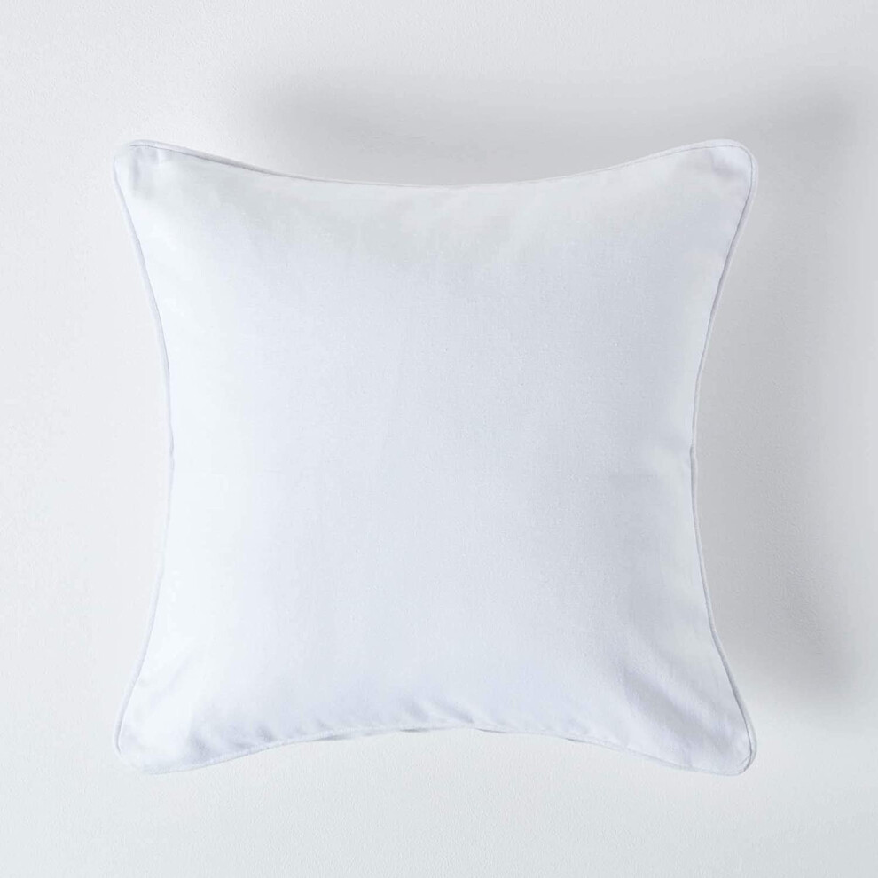 (White (Cushion Filling)) Velvet Soft Cushion Cover Sofa Bed Pillows 18"x 18