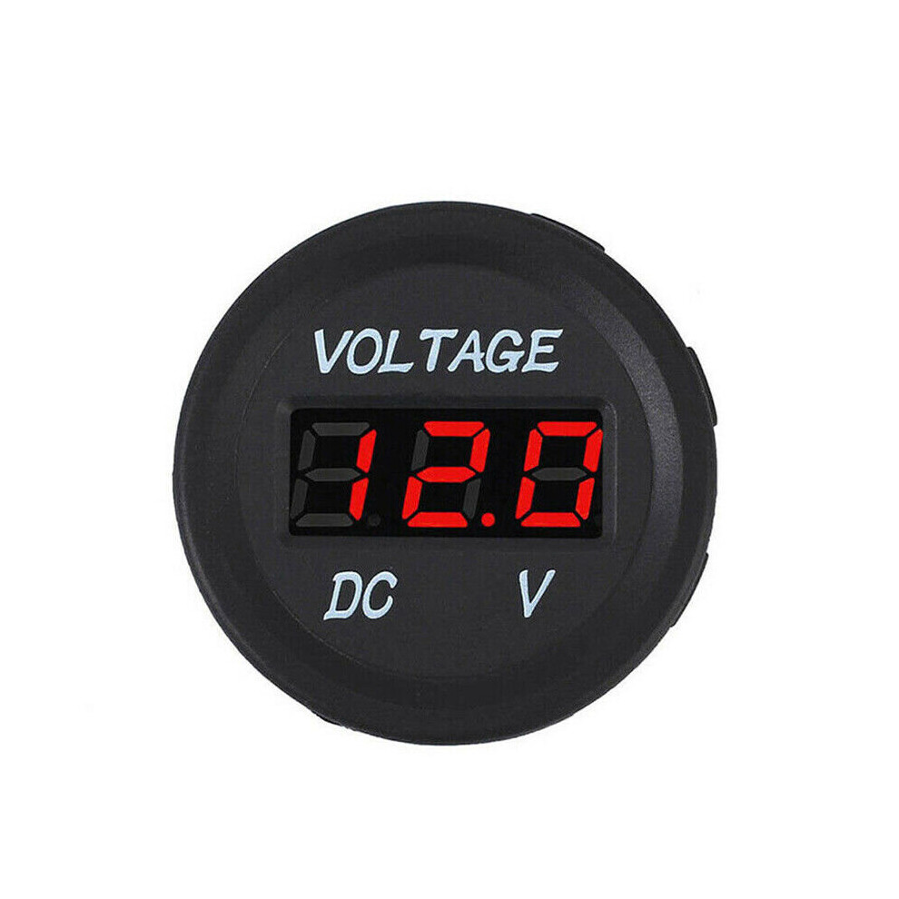 (Red) Car Motorcycle Boat Led Digital Voltmeter Ammeter Amp Volt Meter Red 7381457037287