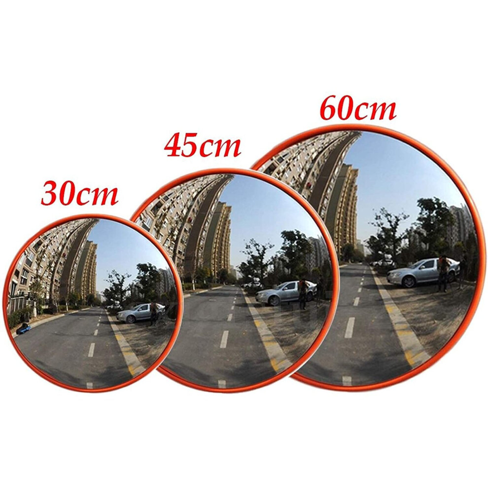 Briefness (45Cm) Convex Traffic Mirror 130 Degree Wide Angle Blind Spot Mirror Orange