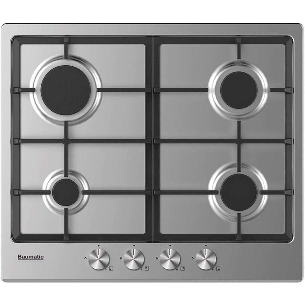 Baumatic BHIG620X 60cm Gas Hob - Stainless Steel