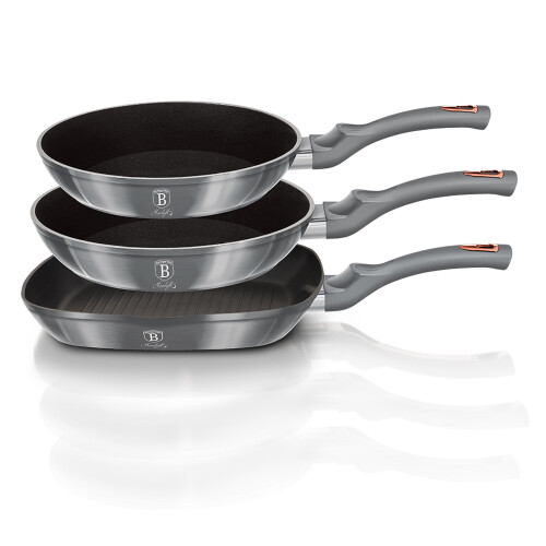 (Moonlight (Silver)) Berlinger Haus 3pc Aluminium Non Stick Frying Pan 2