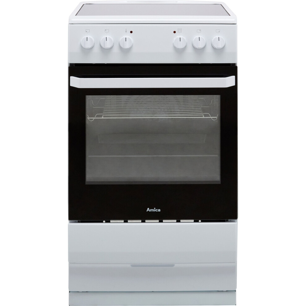 Amica Afc1530wh 50Cm Electric Cooker With Ceramic Hob - White