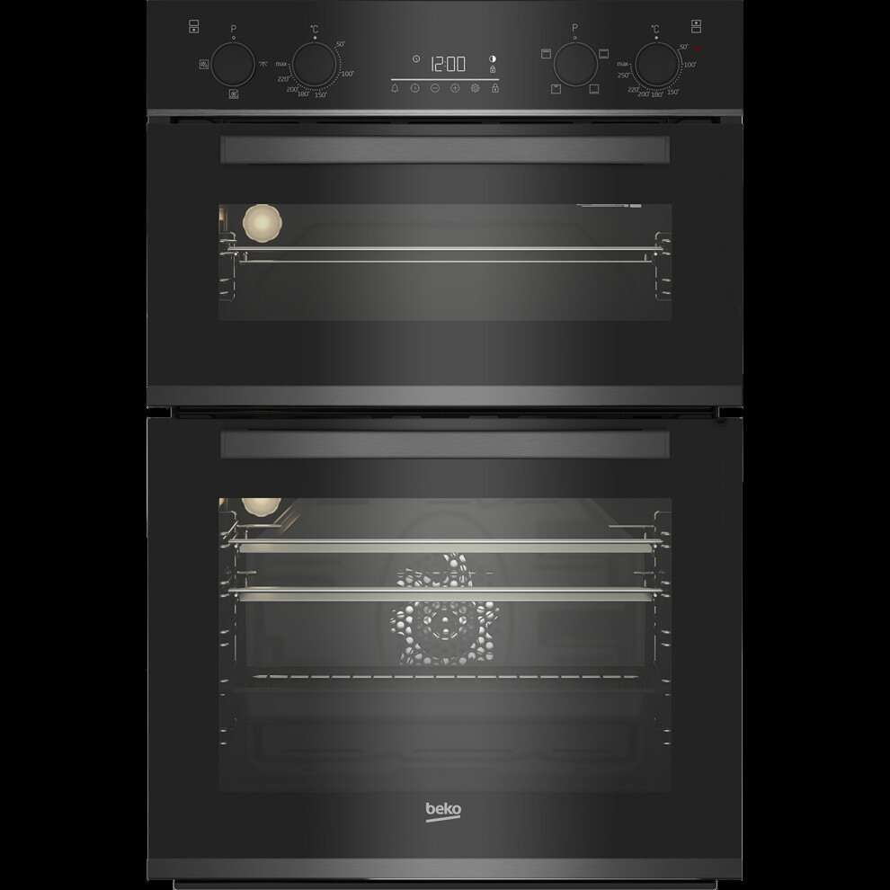 Beko BBXDF29300Z Built In Electric Double Oven - Dark Steel