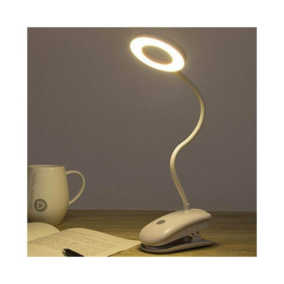 (Warm Light) Flexible USB Clamp Clip On LED Light Reading Home Table Desk Bed Night Lamps