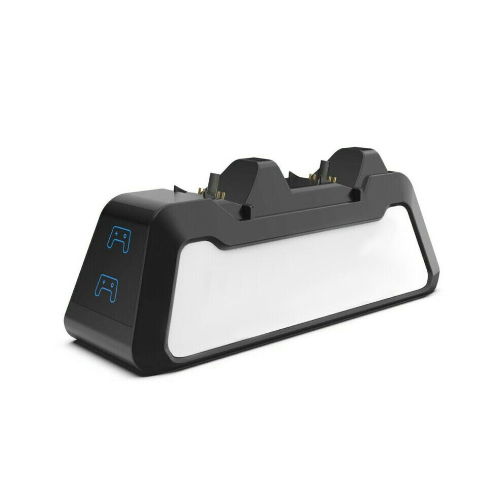 (Black) Dual Charger Dock Station Charging Stand Ps5 Dualsense Controller Handle Games Black