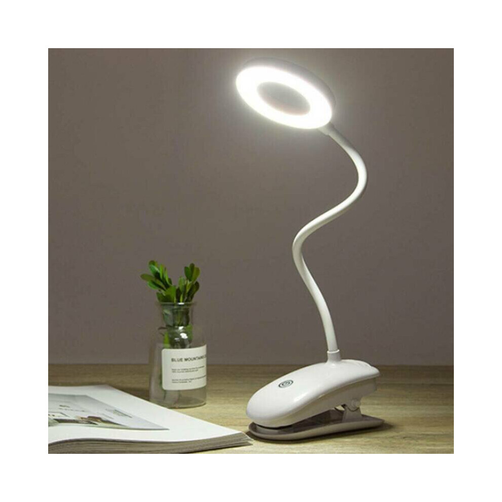 (White Light) Flexible USB Clamp Clip On LED Light Reading Home Table Desk Bed Night Lamps