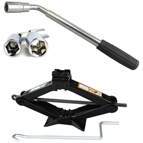 2 Ton Universal Scissor Jack & Extendable Wheel Brace Wrench