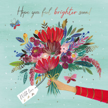 Hope You Feel Brighter Soon! Floral Get Well Greeting Card Almanac Florrie Cards