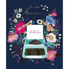 On Our Anniversary With Love Floral Greeting Card Almanac Florrie Cards