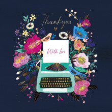 Thankyou With Love Typewriter Thank You Greeting Card Almanac Florrie Cards