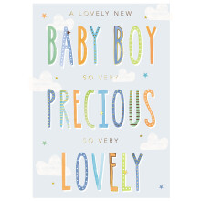 New Baby Boy So Very Precious New Baby Greeting Card Blooming Wishes Cards