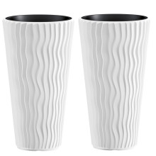 (White, 2) Stunning Sandy Slim Large Plant Pot Flower Planters Indoor Outdoor Garden