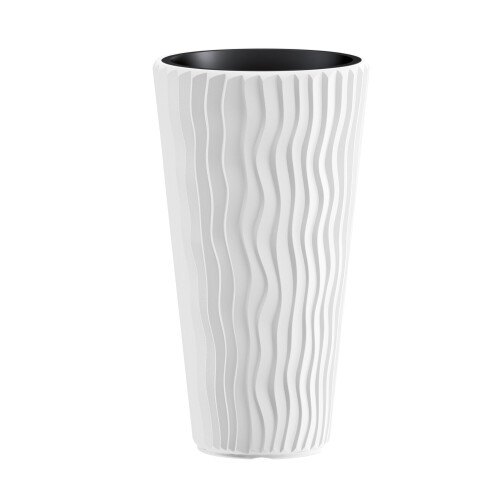 (White, 1) Stunning Sandy Slim Large Plant Pot Flower Planters Indoor Outdoor Garden